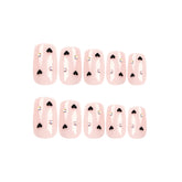 VIBEFICANT GLAZE Valentines Radiant Hearts Nude Rhinestone Nails  Medium Square Press-Ons